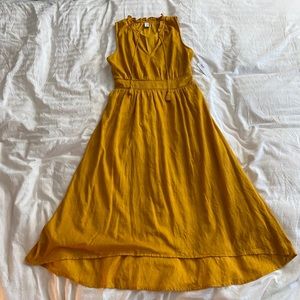 Yellow marigold midi high low sundress NWT